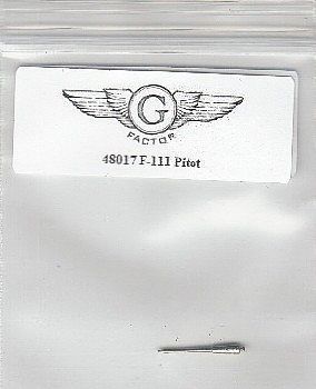 G-Factor F111 White Bronze Pitot Tube Plastic Model Aircraft Parts 1/48 Scale #48017
