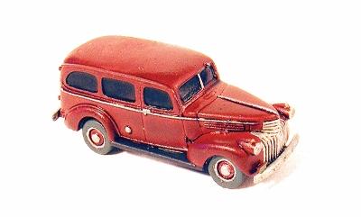 GHQ 1941 Chevrolet Suburban (Unpainted Metal Kit) N Scale Model Railroad Vehicle #57011
