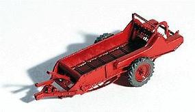 GHQ 1950s Red Manure Spreader (Unpainted Metal Kit) HO Scale Model Railroad Vehicle #60002