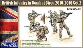 Gecko-Models British Infantry in Combat Set 2 (4) Plastic Model Military Figure Kit 1/35 Scale #350016