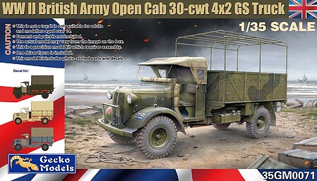 Gecko-Models British Open Cab 30cwt 4x2 GS Truck Plastic Model Military Vehicle Kit 1/35 Scale