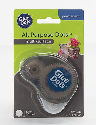 Glue-Dots All-Purpose Permanent Dots(TM) with Dot N Go(R) Dispenser 3/8 .95cm Diameter pkg(125)
