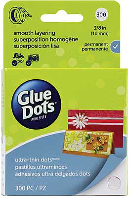 Glue-Dots Ultra Thin Permanent Bond Glue Dots(R) Roll 3/8  .95cm Diameter pkg(300)