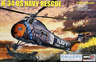 Galley-Models H-34 US Navy Rescue Plastic Model Helicopter Kit 1/48 Scale #64102