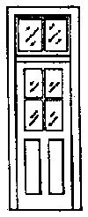 Grandt Door 4 Pane Window w/Transom (4) HO Scale Model Railroad Building Accessory #5072