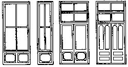 Grandt Commercial Storefront Window & Door Set (2) HO Scale Model Railroad Building Accessory #5165