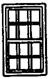 Grandt 12 Pane Double Hung Window (8) N Scale Model Railroad Building Accessory #8004