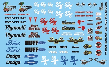 Gofer-Racing Fantasy Vintage Pro Stock Dragsters Plastic Model Vehicle Decal Kit 1/24-1/25 Scale #11069