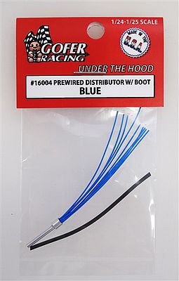 Gofer-Racing Wired Distributor with Boot (Blue) Plastic Model Vehicle Accessory 1/24-1/25 Scale #16004