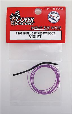 Gofer-Racing Plug Wires with Boot (Violet) Plastic Model Vehicle Accessory 1/24-1/25 Scale #16118