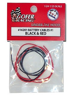 Gofer-Racing Battery Cables Black & Red Plastic Model Vehicle Accessory 1/24-1/25 Scale #16201