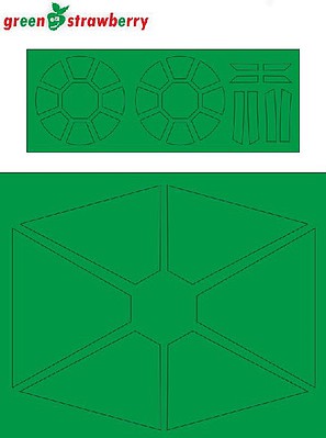 Green-Strawberry Star Wars Tie Starfighter Mask for BAN Plastic Model Science Fiction Kit 1/72 Scale #am3
