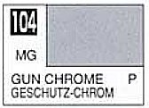 Gunze-Sangyo Solvent-Based Metallic Gloss Gun Chrome 10ml Bottle Hobby and Model Enamel Paint #104