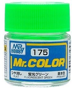 Gunze-Sangyo Solvent-Based Gloss Fluorescent Green 10ml Bottle Hobby and Model Enamel Paint #175
