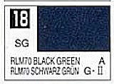 Gunze-Sangyo Solvent-Based Semi-Gloss Black Green RLM70 10ml Bottle Hobby and Model Enamel Paint #18