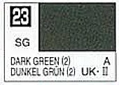 Gunze-Sangyo Solvent-Based Semi-Gloss Dark Green 10ml Bottle Hobby and Model Enamel Paint #23