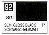 Gunze-Sangyo Solvent-Based Semi-Gloss Black 10ml Bottle Hobby and Model Enamel Paint #92