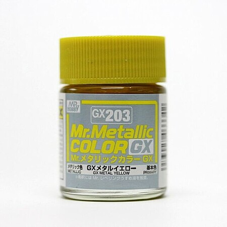 Gunze-Sangyo Metallic Yellow 18ml Bottle Hobby and Model Lacquer Paint #gx203