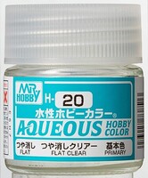 Gunze-Sangyo Aqueous Flat Clear 10ml Bottle Hobby and Plastic Model Acrylic Paint #h20