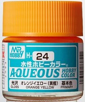 Gunze-Sangyo Aqueous Gloss Orange Yellow 10ml Bottle Hobby and Plastic Model Acrylic Paint #h24