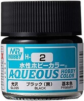 Gunze-Sangyo Aqueous Metallic Gloss Black 10ml Bottle Hobby and Plastic Model Acrylic Paint #h2