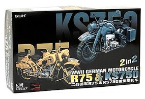 Great-Wall 1/35 Great Wall WWII German Motorcycle Zundapp KS 750 & BMW R75 2 in 2