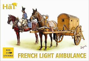 Hat French Light Ambulance Plastic Model Military Vehicle Kit 1/72 Scale #8103