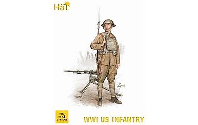 Hat WWI US Infantry Plastic Model Military Figure Set 1/72 Scale #8112