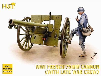 Hat Late French Artillery WWI Plastic Model Weapon Kit 1/72 Scale #8161
