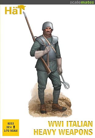 Hat WWI Italian Heavy Weapons Soldiers Plastic Model Military Figures 1/72 Scale #8222
