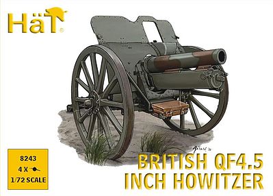 Hat WWI British Q45 Howitzer Plastic Model Weapon Kit 1/72 Scale #8243