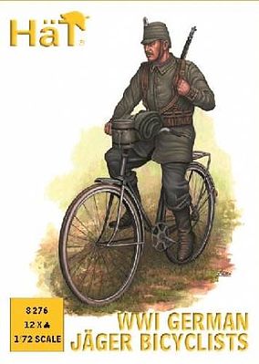 Hat WW-I German Jaeger Bicyclists Plastic Model Military Figure 1/72 Scale #8276