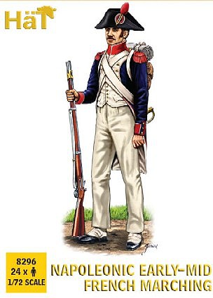 Hat Napoleonic Early-Mid French Infantry Plastic Model Military Figures 1/72 Scale #8296