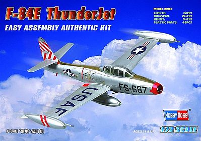 HobbyBoss F-84E Thunderjet Plastic Model Airplane Kit 1/72 Scale #80246