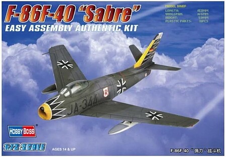 HobbyBoss EZ F-86F-40 Sabre Plastic Model Airplane Kit 1/72 Scale #80259