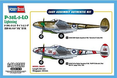 HobbyBoss P-38L-5-LO Lightning Plastic Model Airplane Kit 1/48 Scale #85805
