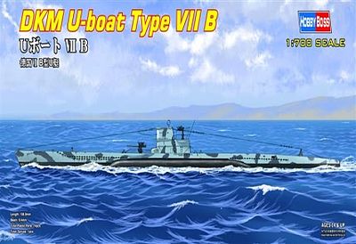 HobbyBoss U-Boat Type VII B Plastic Model Military Ship Kit 1/700 Scale #87008