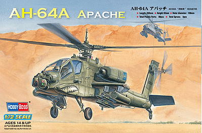 HobbyBoss AH-64 Apache Attack Plastic Model Helicopter Kit 1/72 Scale #87218
