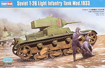 HobbyBoss Soviet T-26 Light Infantry Tank 1933 Plastic Model Military Vehicle Kit 1/35 Scale #hy82495