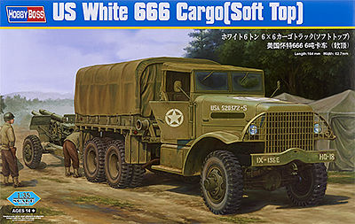 HobbyBoss US White 666 Cargo (Soft Top) Plastic Model Military Vehicle Kit 1/35 Scale #hy83802