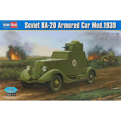 HobbyBoss Soviet BA-20 Armored Car 1939 Plastic Model Military Vehicle Kit 1/35 Scale #hy83883