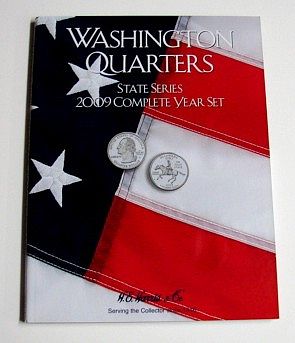 HE-Harris 2009 Complete Year Washington State Quarters Coin Folder Coin Collecting Book and Supply #2384
