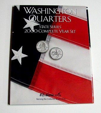 HE-Harris 2000 Complete Year Washington State Quarters Coin Folder (D) Coin Collecting Book #2583
