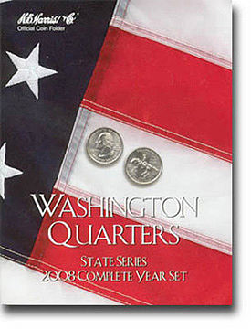 HE-Harris 2008 Complete Year Washington State Quarters Coin Folder Coin Collecting Book #2591