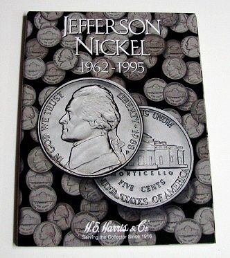 HE-Harris Jefferson Nickel 1962-1995 Coin Folder Coin Collecting Book and Supply #2680