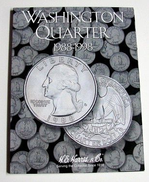 HE-Harris Washington Quarter 1988-1998 Coin Folder Coin Collecting Book and Supply #2691
