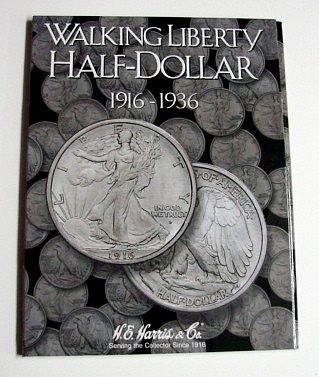 HE-Harris Walking Liberty Half Dollar 1916-1936 Coin Folder Coin Collecting Book and Supply #2693