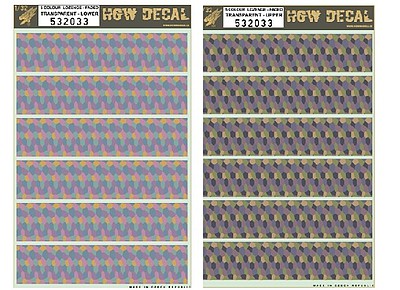 HGW-Models 1/32 5-Color Lozenge Upper & Lower, Faded Fabric-Type w/Transparent Base (2 7x10) (Decals)