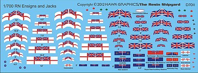 Hawk-Graphics 1/700 RN White Ensigns & Jacks (D)