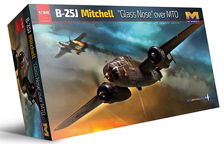 HK-Models B25J Mitchell Glass Nose Version Bomber Plastic Model Airplane Kit 1/32 Scale #01e024